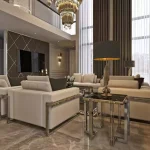 تک میز عسلی استیل به رنگ نقره ای با رویه شیشه