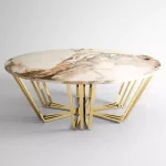 میز جلو مبلی استیل گرد کد 8027