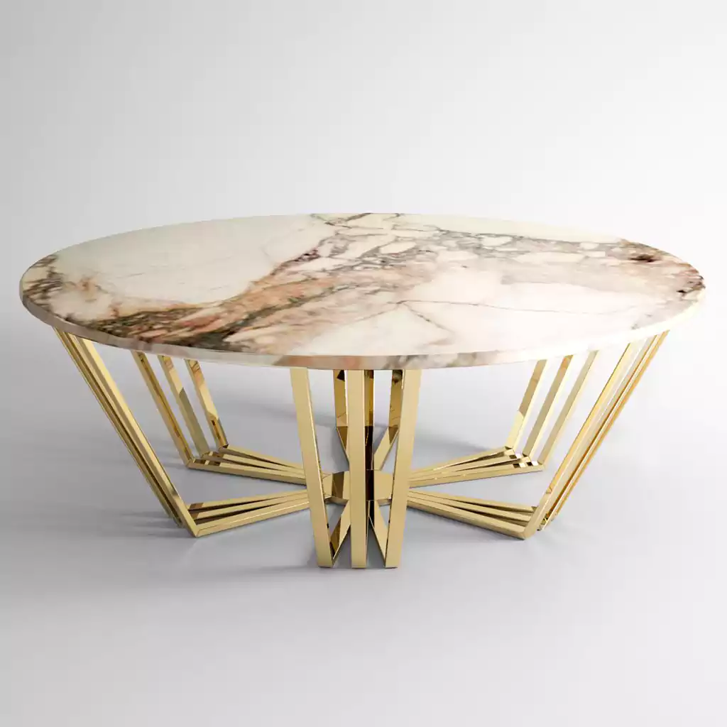 میز جلو مبلی استیل گرد کد 8027