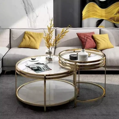 میز جلو مبلی گرد استیل کد 8015