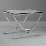 میز عسلی استیل طرح پایه سرسره ایی کد 8046