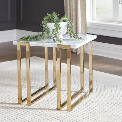 میز عسلی استیل پایه دوقلو کد 8050