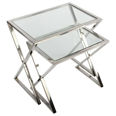 میز عسلی مدل ضربدری استیل کد 680