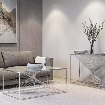 میز جلو مبلی مدل گوتیگ استیل کد 8011