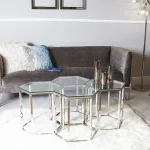 میز عسلی استیل طرح لونه زنبوری کد 8033