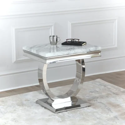 میز عسلی استیل طرح هلالی کد 8048