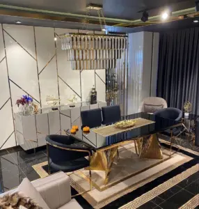 میز ناهارخوری استیل طرح موزیکال کد 8122