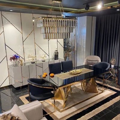 میز ناهارخوری استیل طرح موزیکال کد 8122