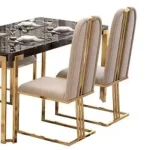 تک صندلی ناهار خوری استیل طلایی