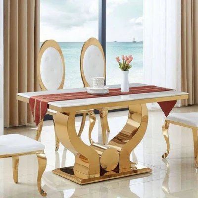 میز ناهارخوری استیل طرح بازویی کد 8137